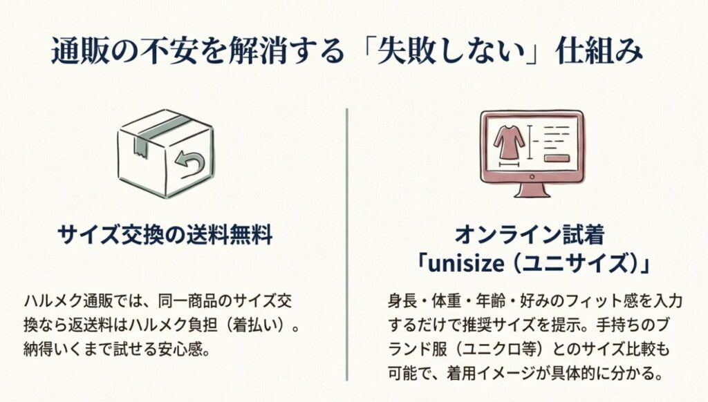 ハルメク通販のサイズ交換無料サービスとオンライン試着機能の使い方
