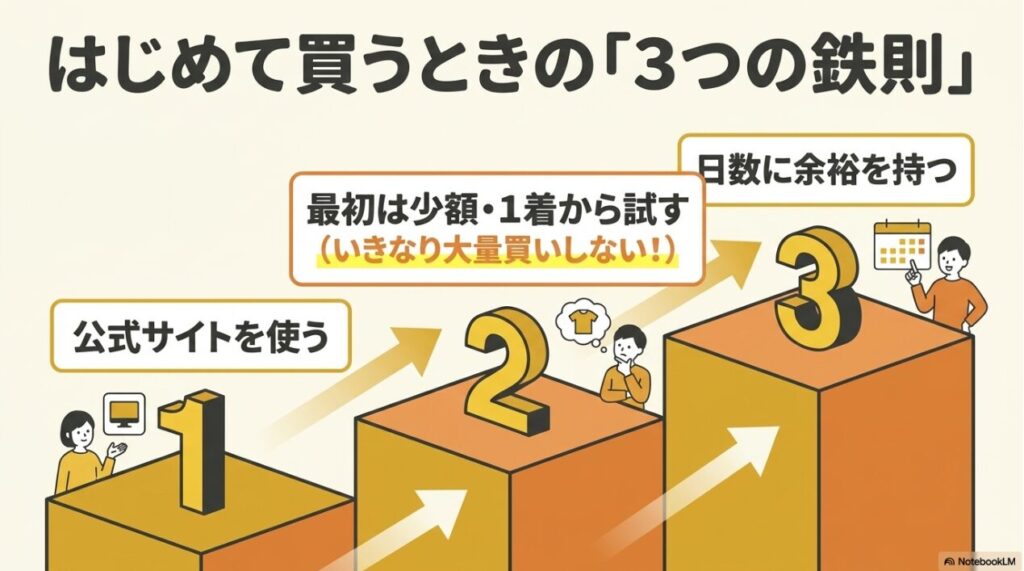 公式サイトの利用と少額からの試し買いのすすめ