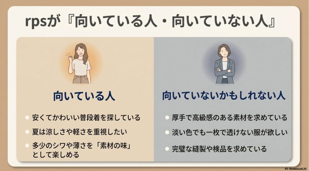 求める品質やデザインの好みに基づくブランドの向き不向き