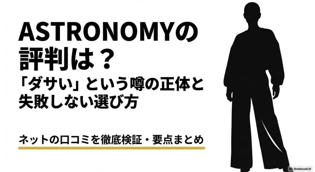 ASTRONOMYの服の評判とダサいという噂の正体、失敗しない選び方のまとめ