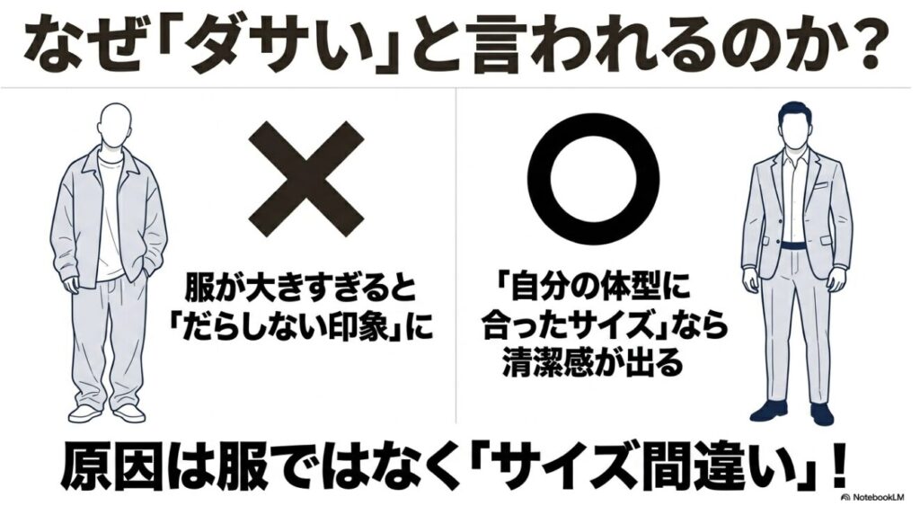 自分の体型に合った服を選ぶことで清潔感が出る理由