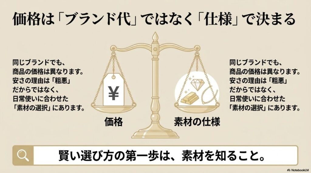 日常使いに合わせた素材の選択肢と価格の天秤比較