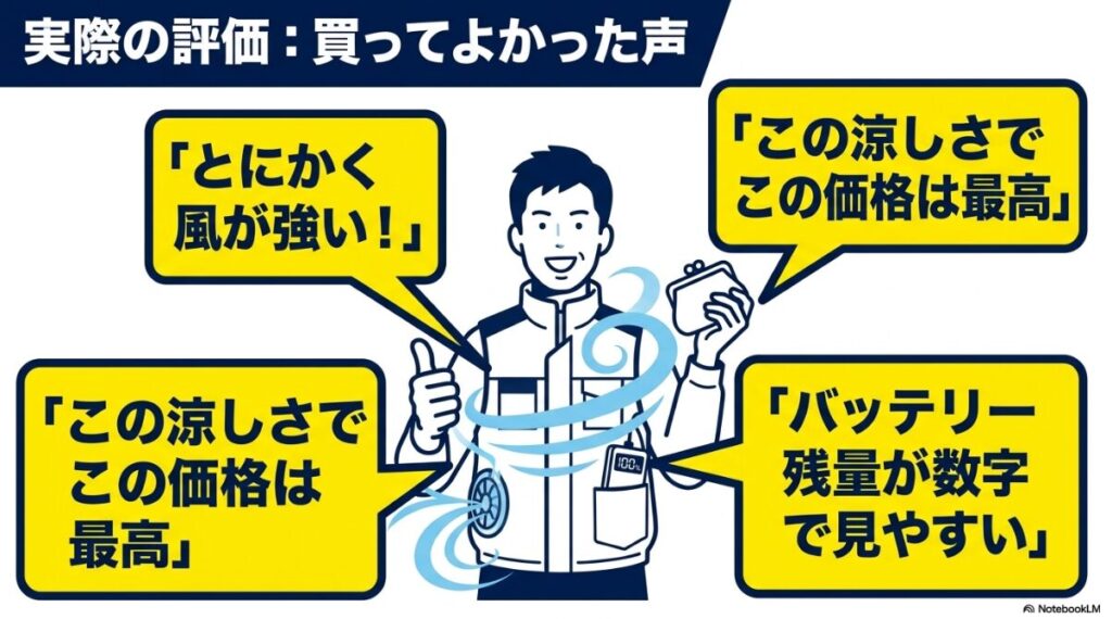 ユーザーが買ってよかったと感じた満足度の高いレビュー内容