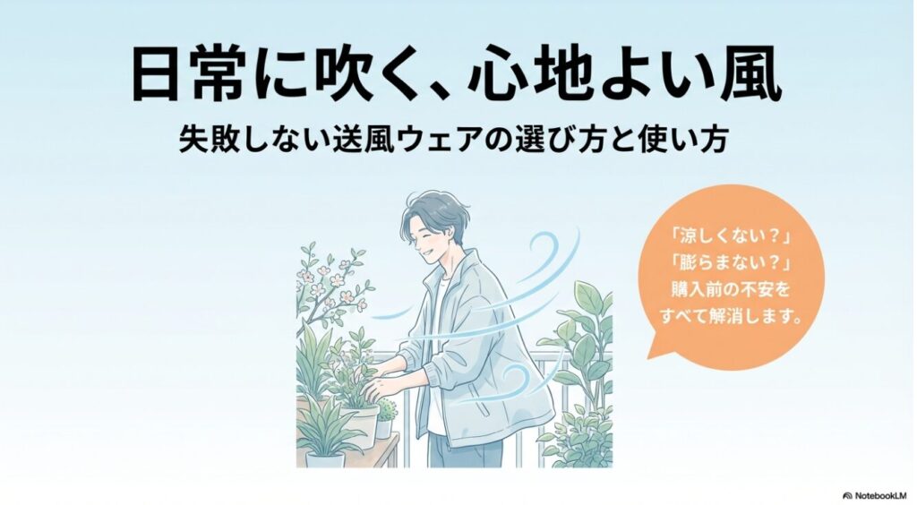 日常に吹く心地よい風を表現した空調服の着用画像