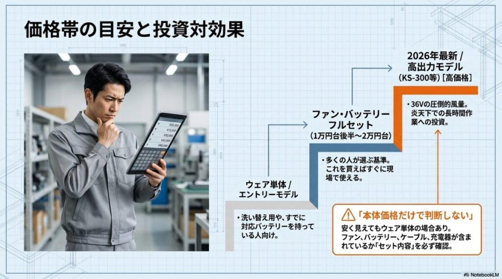 ウェア単体から最新フルセットまでの費用感と選び方の基準