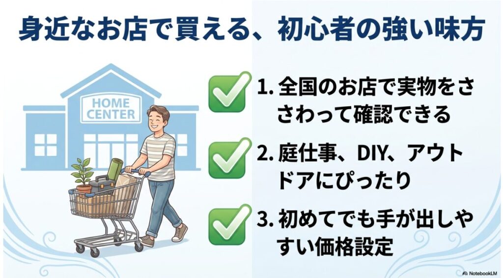 手頃な価格で庭仕事やDIYにぴったりなホームセンターブランドの魅力