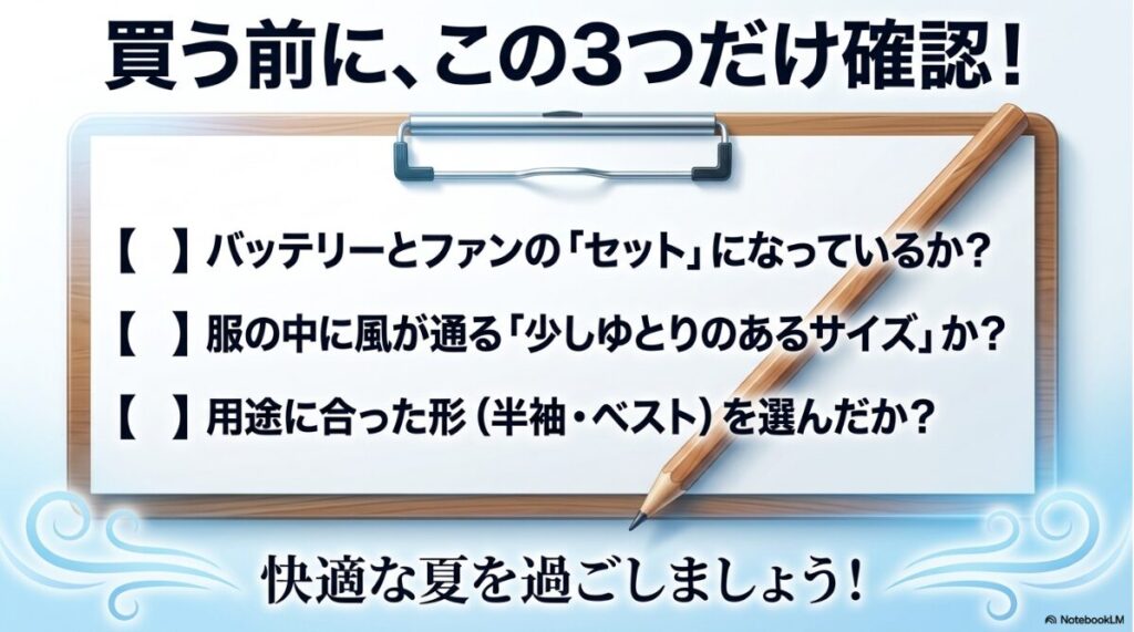 DCMの空調服で快適な夏を過ごすためのおさらい