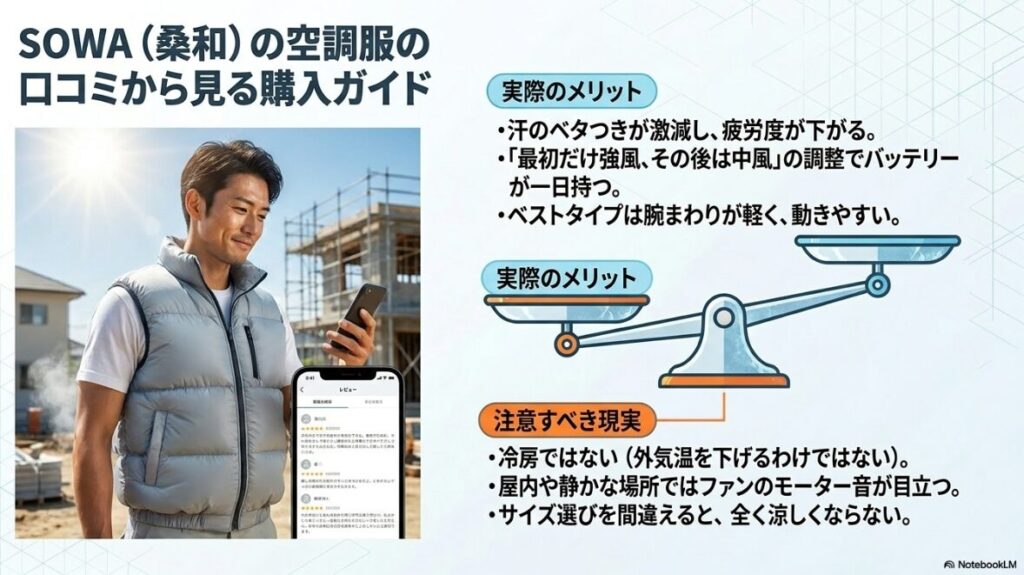 汗のベタつき軽減などの利点とモーター音などの知っておくべき欠点