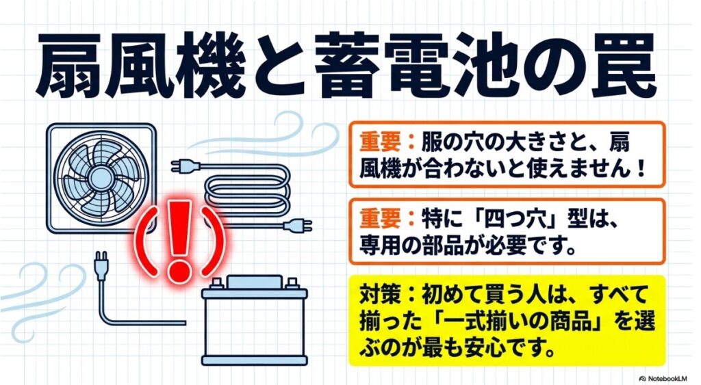 服の穴径と周辺機器の規格確認