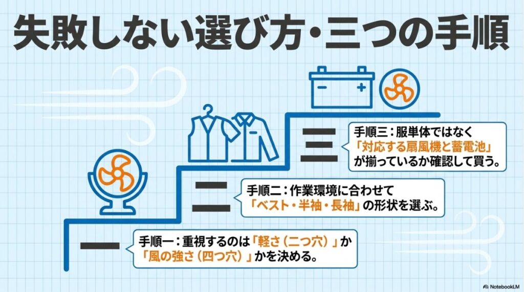 仕様決定からデバイス確認までの購入プロセス