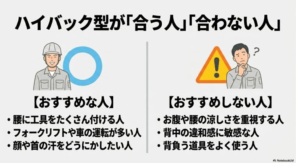 作業内容に合わせて自分に最適な空調服を選別するヒント