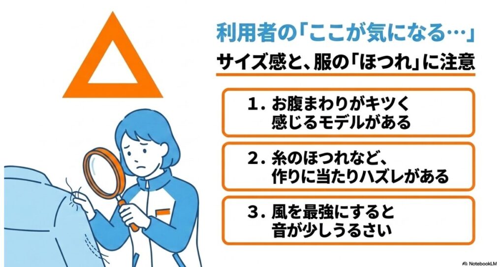 利用者が気になったマイナス面や個体差に関する実際の声