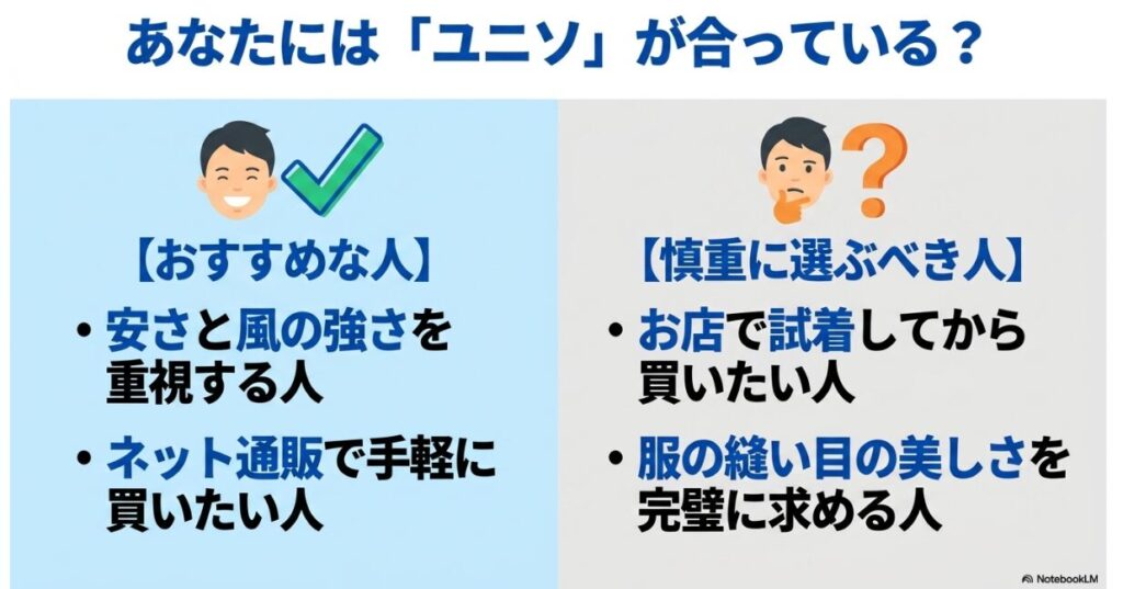 安さ重視の方と完璧な品質を求める方への向き不向き