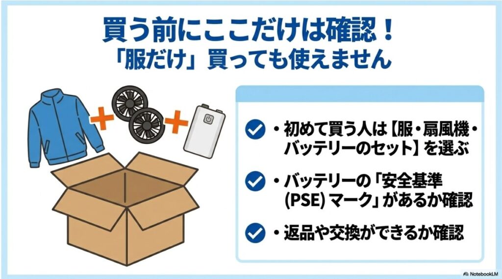 初心者が陥りやすい服のみ購入の失敗を防ぐための確認事項