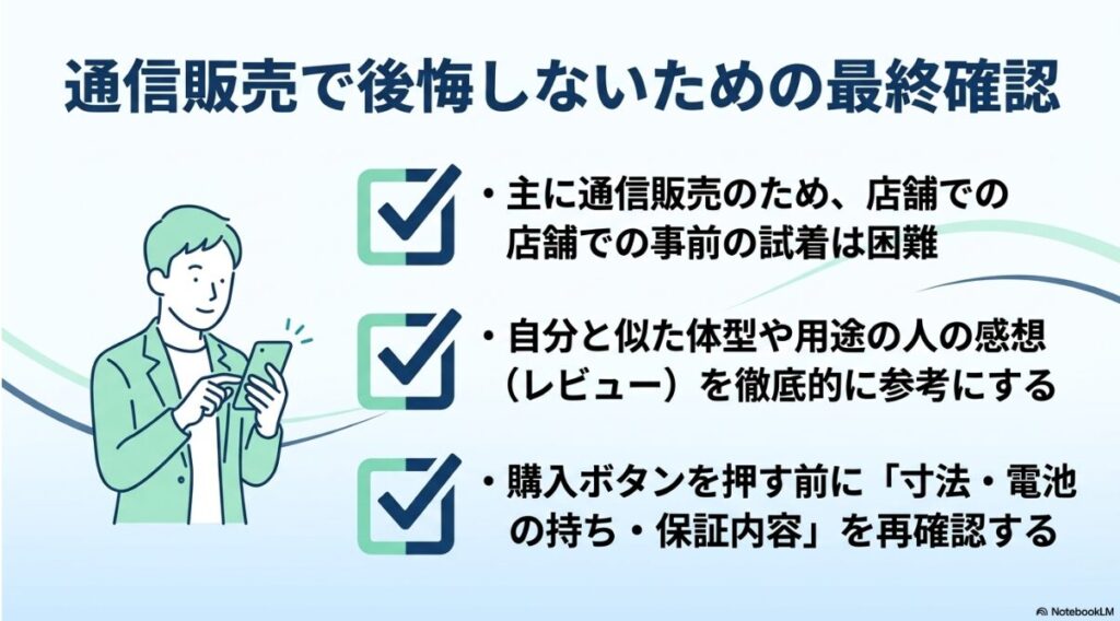 試着が難しいネット購入時に役立つレビューの活用法と事前チェック事項