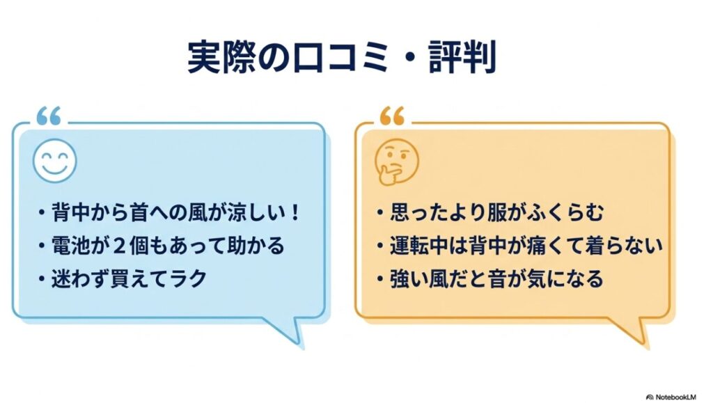 実際の利用者から寄せられた空調服の良い評判と悪い口コミのまとめ