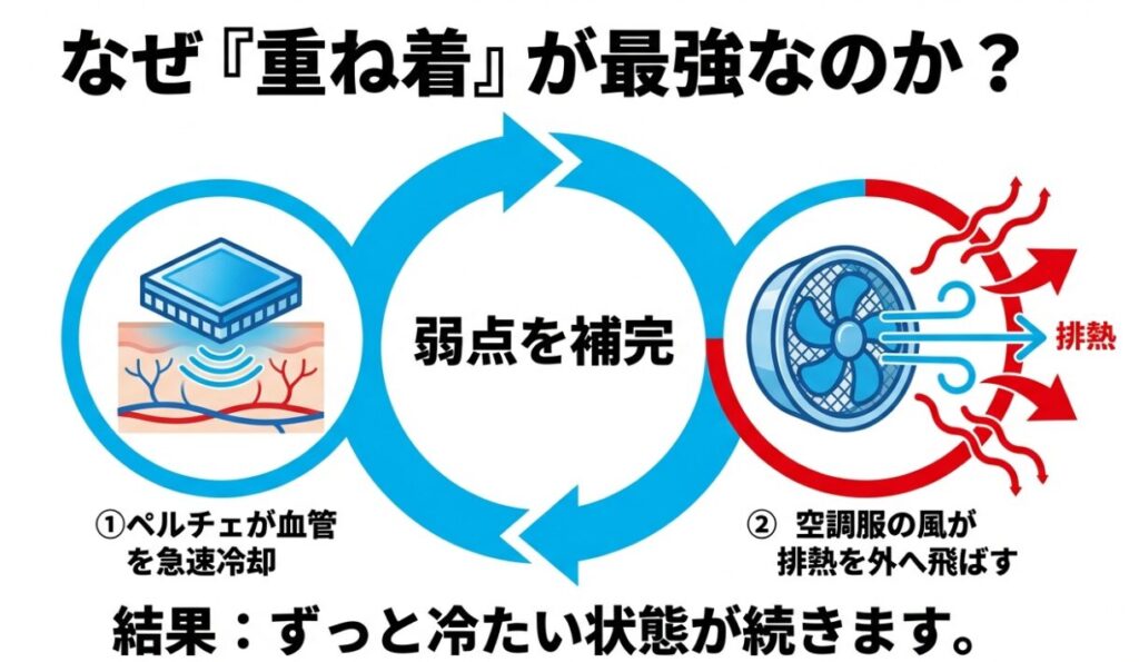 冷却と排熱のハイブリッドの仕組み