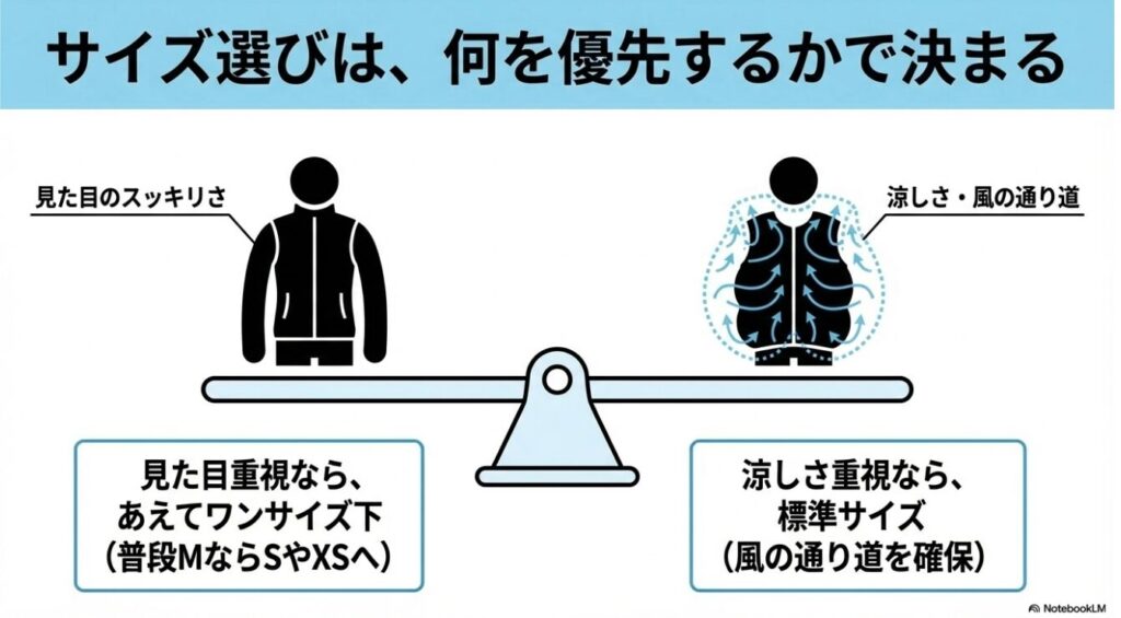 見た目重視か涼しさ重視かで変わるサイズ選びのポイント