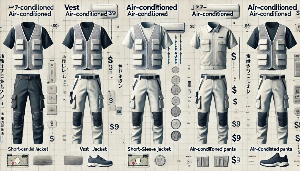 寅壱 空調服 ベストや半袖などモデル別の価格帯