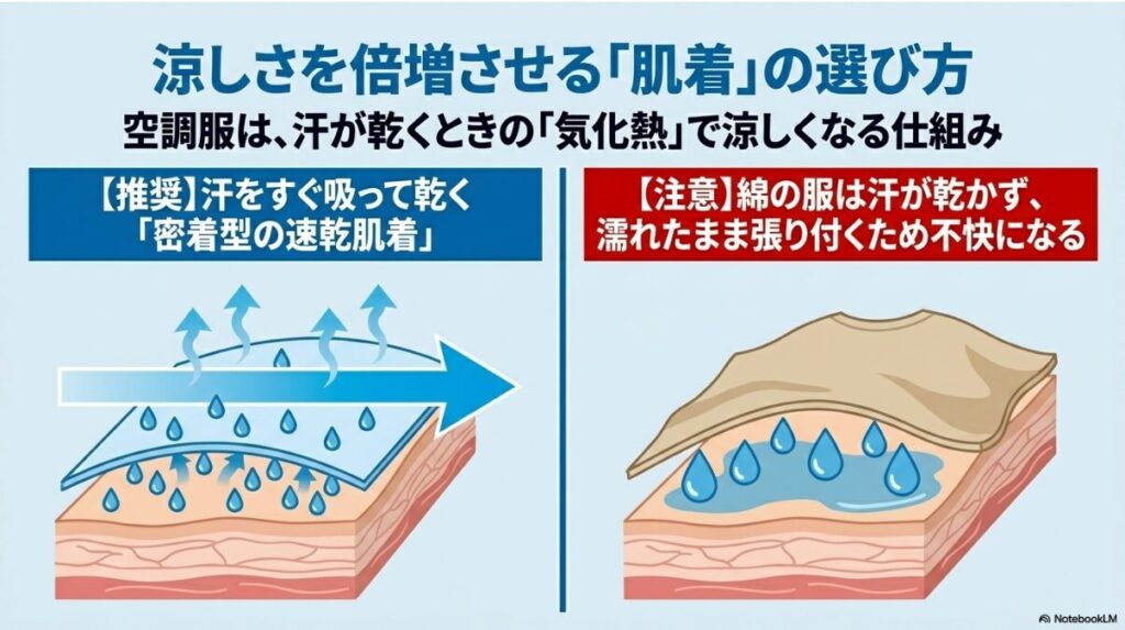 綿素材を避けて効果を最大限に引き出すインナーの重要性