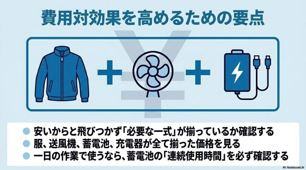 価格の安さだけでなく必要な部品と連続使用時間を確認するコツ