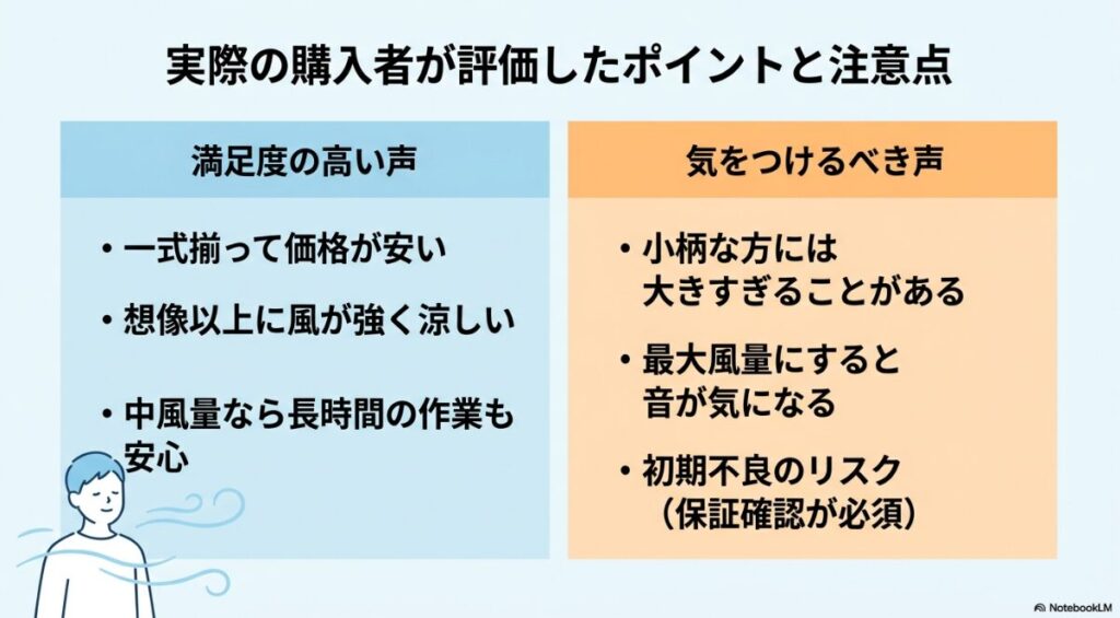 満足度の高い声とサイズや音に関する注意点のまとめ