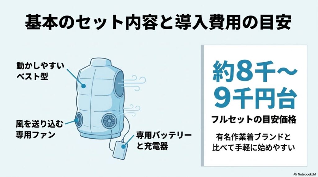 ベストと専用ファンおよびバッテリーが揃った手軽な価格帯
