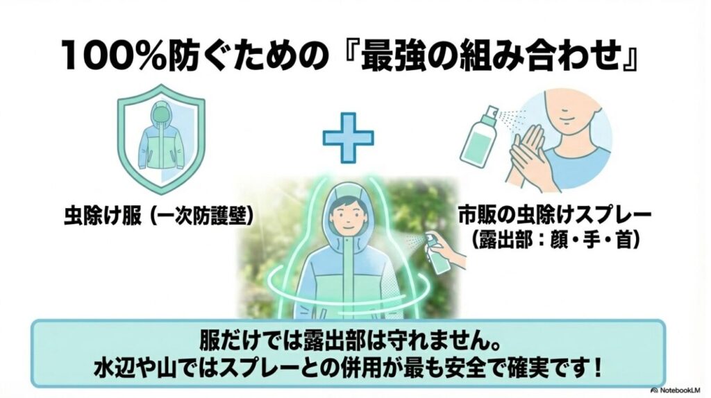 露出部には市販のスプレーを併用する対策