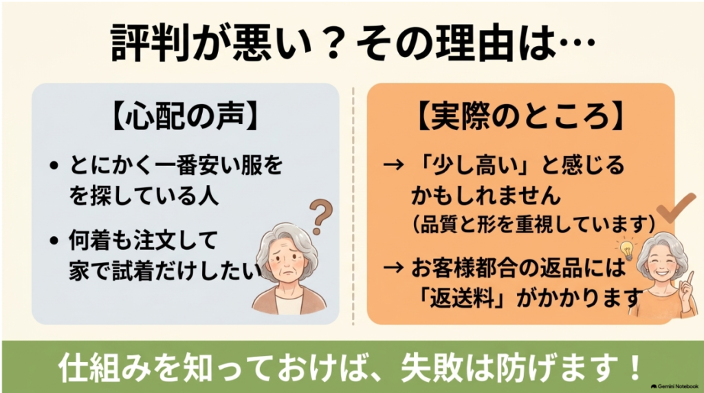 返品時の送料や価格に関する心配事への回答