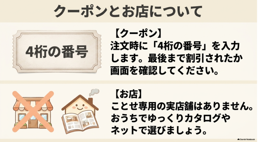 専用店舗がないことと割引適用の確認方法