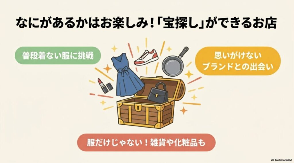宝探しのような感覚で普段着ないブランドに挑戦できる空間