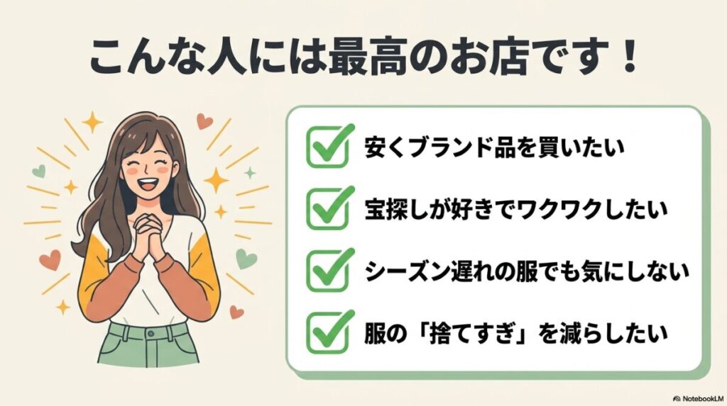 宝探しが好きで衣服ロス削減にも共感できる利用者層