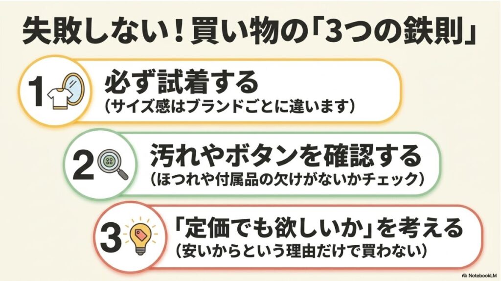 定価でも欲しいかを考え汚れやサイズをチェックする鉄則
