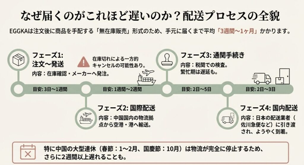 EGGKAの商品が届くまでの配送プロセスと日数目安