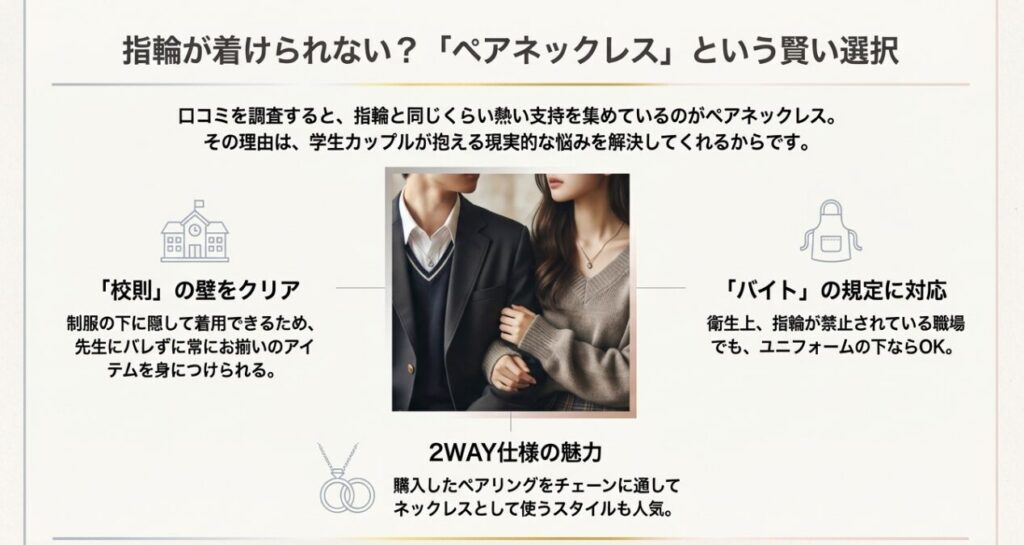 校則やバイトの規定でも安心なNicoiroのペアネックレスと2WAYの楽しみ方