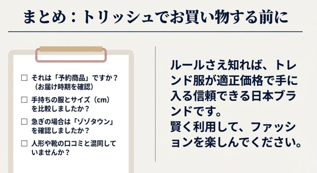 トリッシュで購入する前の最終確認チェックリスト