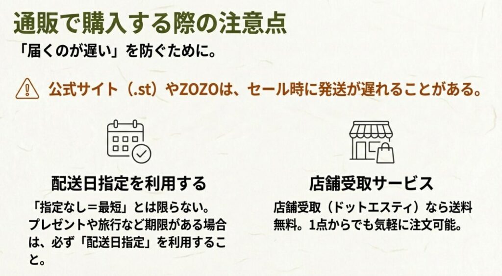 ラコレ通販のコツ：配送日指定の重要性と店舗受取サービスの活用