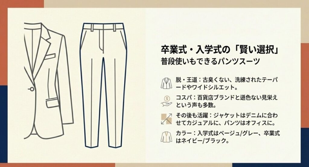 行事後も着回せる洗練されたパンツスーツのメリット