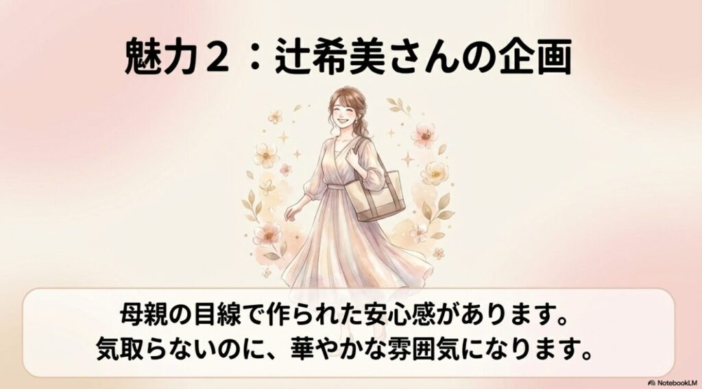 花柄の背景でワンピースを着てバッグを持つ女性のイラスト