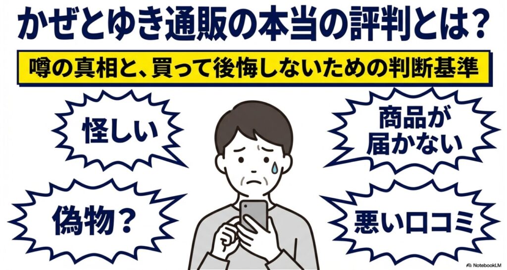 かぜとゆき通販の本当の評判と買って後悔しないための判断基準を解説するスライドの表紙