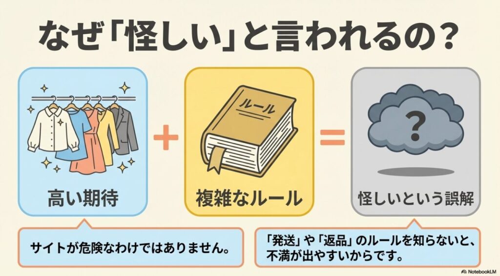 高い期待や複雑なルールによってパルクローゼットが怪しいと誤解される理由を解説したイラスト