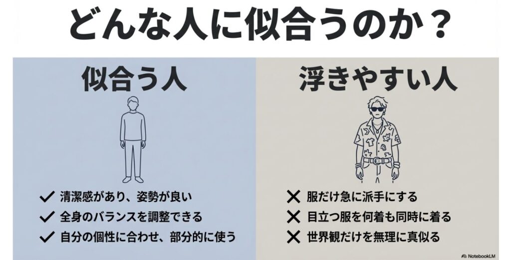 清潔感やバランス調整など着こなせる人物の共通点