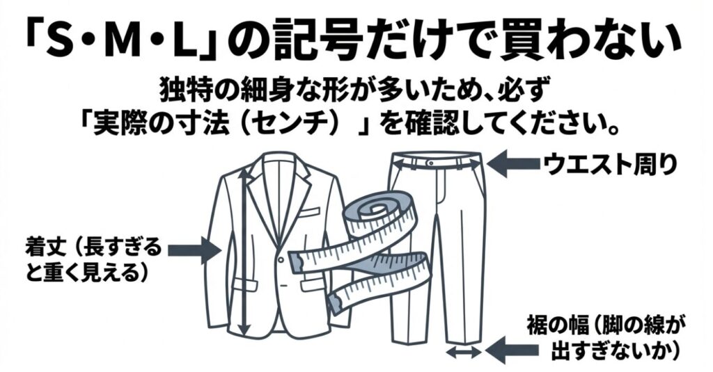ウエストや着丈などシルエットを崩さないための注意点