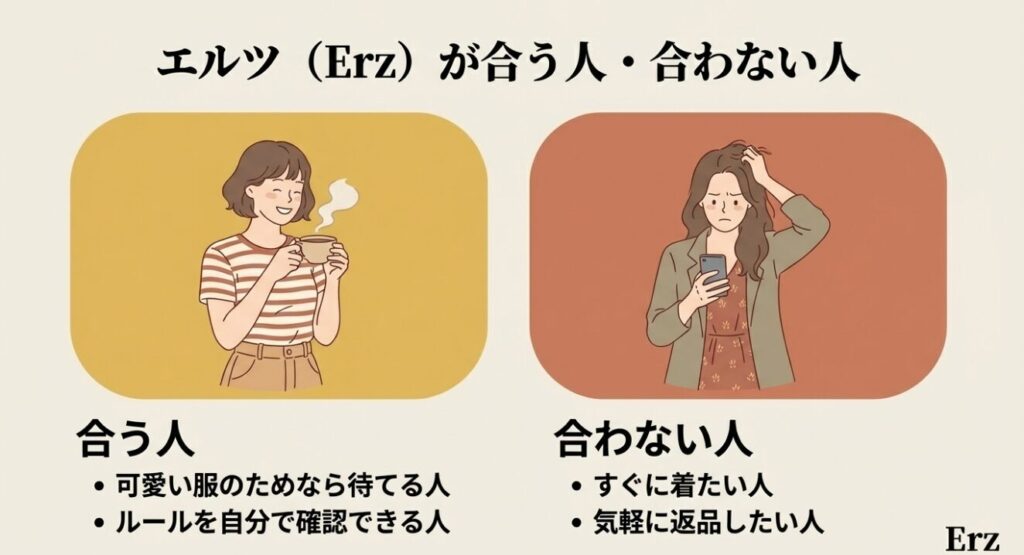 可愛い服のためなら待てる人など合う人の特徴