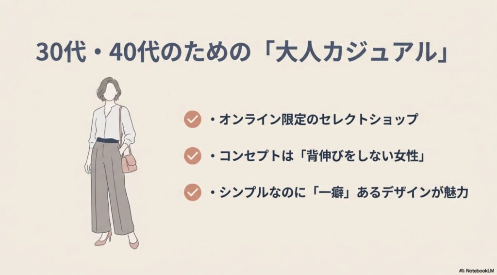 30代40代向けの大人カジュアルを提案