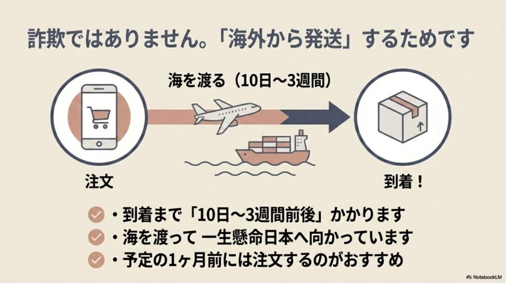 お届けに10日から3週間かかる海外発送の仕組み