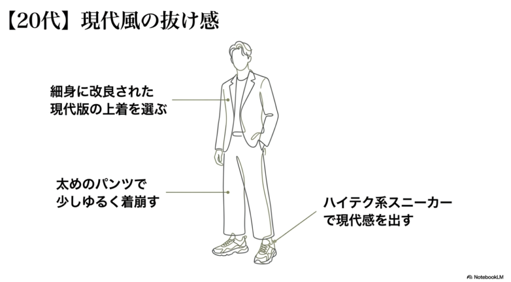 スポーティに着崩した若い男性のイラスト