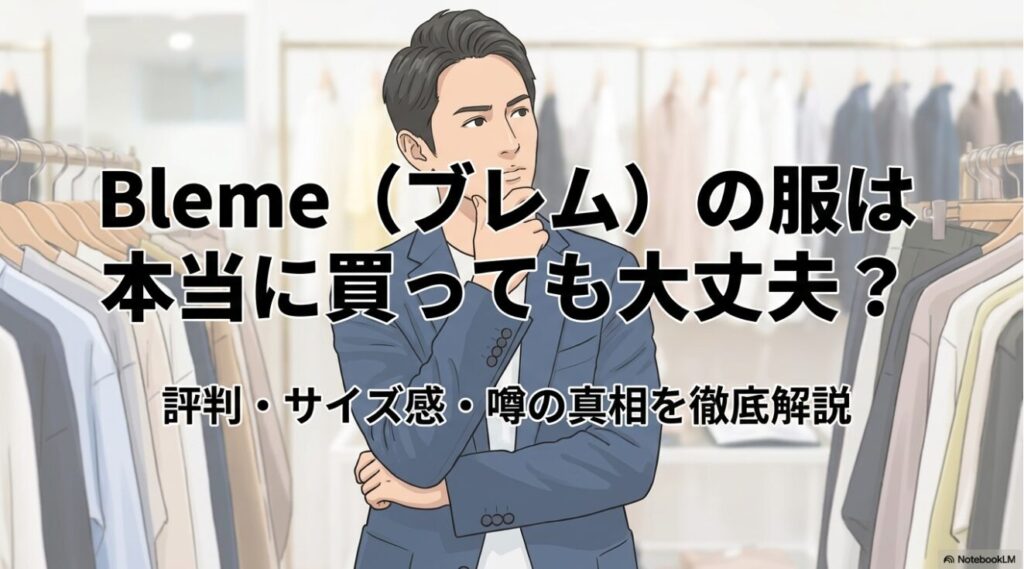 Blemeの服の評判やサイズ感などを解説するタイトル画像