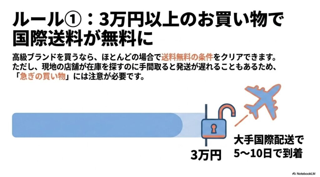 3万円以上の購入で大手配送会社から届く目安