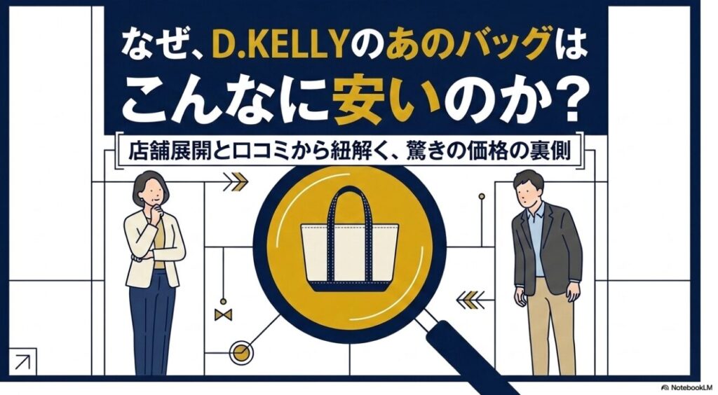 D.KELLYのバッグが安い理由を店舗展開と評判から紐解くタイトルスライド